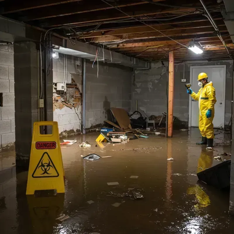 Flooded Basement Electrical Hazard in Lane County, KS Property